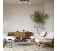 Luminex Adeline ceiling lamp, 3-bulb, jute, length 34 cm