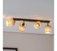 Luminex Adeline downlight with jute shades, 4-bulb, long
