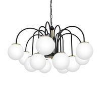 Luminex Berlin pendant light, 12-bulb, black/brass