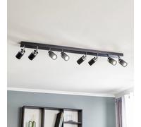 Luminex Ceiling spotlight Rondo black/chrome, stainless steel, 8-bulb.