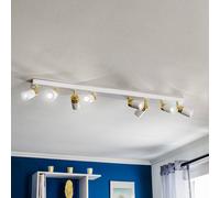 Luminex Ceiling spotlight Rondo white/gold 8-bulb