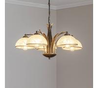 Luminex Chandelier Korfu, 5-bulb, Ø 68 cm, antique gold