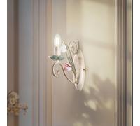 Luminex Florina wall light with floral decoration, 1-bulb