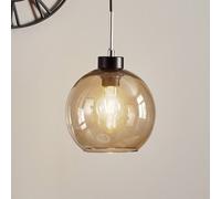 Luminex Gota pendant lamp with smoked glass shade in spherical shape
