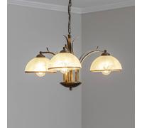 Luminex Korfu chandelier, 3-bulb, antique gold, Ø 68 cm