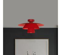 Luminex Plato ceiling light, red, metal, Ø 38 cm, E27