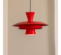 Luminex Plato pendant light, red, metal, Ø 38 cm, E27