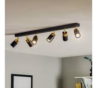 Luminex Reno downlight, 6-bulb, black/gold