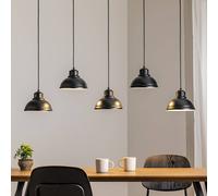 Luminex Sven pendant light, 5-bulb, black, steel, E27