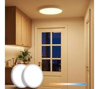 LuminexDesigns 2 Pack 18W LED Ceiling Light, Round 22CM Ceiling Lamp, Adjustable Colour Temperature 2700K-6500K via DIP Switch, IP44 Waterproof for Bathroom Hallway Entrance Kitchen Balcony OVIA LA18