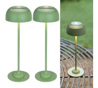 LuminexDesigns 2 Pack Cordless Rechargeable Table Lamp with Full Aluminium Body, Modern 5200mAh Mushroom Touch Bedside Lamp with 3 Colour Modes, IP54 Perfect for Living Room Bedroom & Home Décor