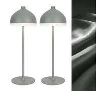 LuminexDesigns 2-Pack Cordless Table Lamp-5200 mAh Rechargeable LED Bedside & Bathroom Lamp with 3 Light Colours,Dimmable Touch Control,Portable Lamp for Office,Living Room,Elephant Grey