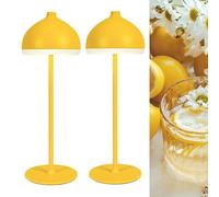 LuminexDesigns 2-Pack Cordless Table Lamp-5200 mAh Rechargeable LED Bedside & Bathroom Lamp with 3 Light Colours,Dimmable Touch Control,Portable Lamp for Office,Living Room,Mustard Yellow