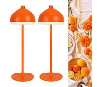 LuminexDesigns 2-Pack Cordless Table Lamp-5200 mAh Rechargeable LED Bedside & Bathroom Lamp with 3 Light Colours,Dimmable Touch Control,Portable Lamp for Living Room & Outdoor,Sunset Orange