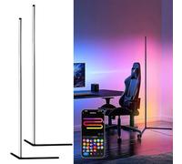 Luminexdesigns 2-Pack Led Corner Floor Lamp - Smart Rgbic Standing Black 150 Cm Dimmable Alexa Remote App Control Modern Mood
