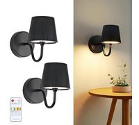 LuminexDesigns 2-Pack LED Wall Lights Indoor, Rechargeable with 2.4G Remote Control & Touch Dimmable, Magnetically Removable, 5200mAh Battery, Wireless for Bedroom, Living Room, Hallway, Stairs