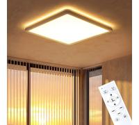 LuminexDesigns 24W Dimmable LED Ceiling Light with Remote Control, 30CM Square Ceiling Lamp with Warm Backlight, Memory Function, IP44 Waterproof for Living Room, Bedroom, Kitchen & Bathroom KARO CL00
