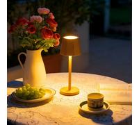 Luminexdesigns Bamboo Led Table Lamp, Cordless, Dimmable, 3000K/4000K/6000K, 5200Mah, Camping Lamp