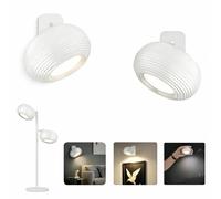 LuminexDesigns Cordless LED Wall Light with Detachable Magnetic Lamp Head, Rechargeable USB-C Wall Mounted Light with Touch Dimming for Bedroom, Living Room & Hallway