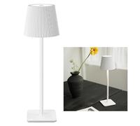 LuminexDesigns Cordless Rechargeable LED Table Lamp - 5200mAh Battery, Stepless Dimming, 3 Colour Temperatures, IP54 Water-Resistant, for Indoor & Outdoor Use - White