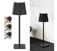 LuminexDesigns Cordless Rechargeable LED Table Lamp - 5200mAh Battery, Stepless Dimming, 3 Colour Temperatures, IP54 Water-Resistant, for Indoor & Outdoor Use - Black