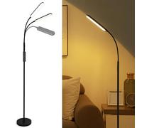 LuminexDesigns Dimmable LED Floor Lamp Black, Reading Lamp Floor Lamp with Remote Control, Modern Floor Lamps for Bedroom, Living Room, Office