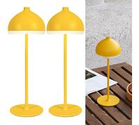 LuminexDesigns Dome TL13 2-Pack Cordless Table Lamp-Rechargeable LED Bedside & Bathroom Lamp with 3 Light Colours,Dimmable Touch Control,Portable Lamp for Office,Living Room & Outdoor,Mustard Yellow