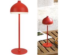 LuminexDesigns Dome TL13 Cordless Table Lamp-5200 mAh Rechargeable LED Bedside & Bathroom Lamp with 3 Light Colours,Dimmable Touch Control,Portable Lamp for Office,Living Room & Outdoor,Ruby Red