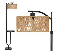 LuminexDesigns Floor Lamp with Shelf - Rattan Standing Lamp