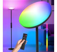 LuminexDesigns LED Floor Lamp, 36W Super Bright, Dimmable 2700K-6500K RGB, Remote & Touch Control, Modern Uplighter for Living Room, Bedroom, Office