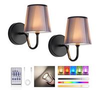 LuminexDesigns Magnetic Wall Lights, Rechargeable Wall Lights for Living Room, RGB & 3 Colour Temperatures, Dimmable Wireless Picture Lights for Wall, Touch Light with Remote, for Stair Hallway-2Packs