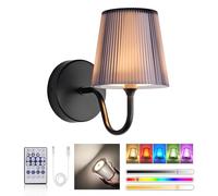 LuminexDesigns Magnetic Wall Lights, Rechargeable Wall Lights for Living Room, RGB & 3 Colour Temperatures, Dimmable Wireless Picture Lights for Wall, Touch Light with Remote, for Stair Hallway-1Pack