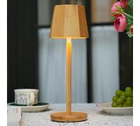 LuminexDesigns Rechargeable LED Table Lamp - Boho Bamboo Cordless Bedside Lamp Small, Rustic Portable Touch Dimmable Design, Waterproof for Bedroom Dining Room Patio Outdoor & Cozy Ambient Lighting