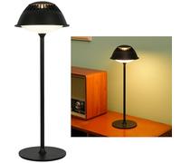 LuminexDesigns Rechargeable LED Table Lamp - Industrial Cordless Touch Dimmable, Matte Black Vintage Metal Design, Wireless Retro Accent Light Waterproof for Bedside, Office, Study, Café, Bar, Outdoor