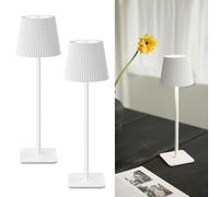 LuminexDesigns Rechargeable Table Lamp Set of 2 LED Cordless Lamps - 5200mAh Battery, Stepless Dimming, 3 Colour Temperatures, IP54 Water-Resistant for Indoor & Outdoor Use - White