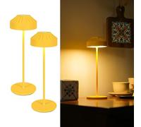 LuminexDesigns Set of 2 Mini Cordless LED Table Lamps - Moderm Rechargeable Touch Dimmable Bedside Lamp for Kids Room & Nursery, Soft Ambient Light for Bedroom, IP54 Portable Indoor Outdoor, 25cm