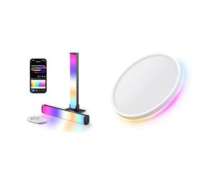 LuminexDesigns Smart RGB Lighting Set - 25cm Light Bar & Ceiling Lamp with APP & Alexa Control