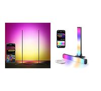 LuminexDesigns Smart RGB Lighting Set - Double Floor Lamps & 25cm Light Strip with APP & Alexa Control