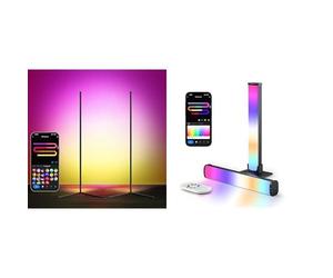 LuminexDesigns Smart RGB Lighting Set - Double Floor Lamps & 25cm Light Strip with APP & Alexa Control