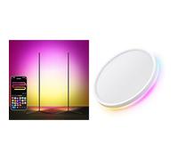 LuminexDesigns Smart RGB Lighting Set - Double Floor Lamps & Ceiling Lamp with APP & Alexa Control