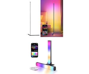 LuminexDesigns Smart RGB Lighting Set - Floor Lamp & 25cm Light Strip with APP & Alexa Control