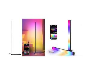 LuminexDesigns Smart RGB Lighting Set - Floor Lamp & 40cm Light Strip with APP & Alexa Control
