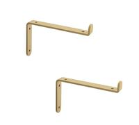 Luminexia Rustic Shelf Brackets Scaffold Board Bracket X 2,Shelf Brackets,Heavy Duty Metal Shelving Brackets,Wall Mounted Shelf Supporters - Modern Brass Coated Home Brackets,10cm,15cm,20cm,25cm