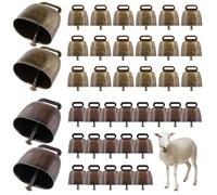 LUMINFLY 40 Pcs Copper Grazing Metal, 2 Bronze Colors Bells for Crisp Cow Copper Animal Loud, Bells Horse Bells Cow Copper with Sound with Sheep