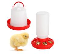 LUMINFLY Baby Chick Feeder and Waterer Kit, 1L Feeder and 2L Waterer for Chicks, Automatic Hanging Waterer and Feeder Set for Chicken Duck Brooder