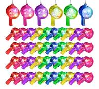 LUMINFLY Led Flashing Whistles, Light-Up 40 Pieces Glow for Club Concert Dinner Party Birthday Halloween, Color Whistles Random