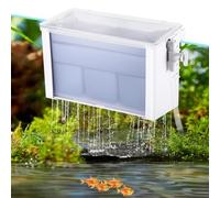 LUMINFLY Waterfall Flow Filter Box for Fish Tank, 3-Layer Filtration Aquarium Filter Box, 25Db Super Low Noise, Aquarium Fountain Filter for Chemical/Biological/Physical Filter Media