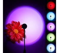 LuminKing Ambient Projector Lamp - Sound Controlled Sunset Light projected onto Walls and Ceiling, Switch betwen 7 Colours and 6 Light Patterns, LED, Suitable for Indoor & car Interior, USB