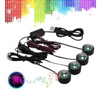 LuminKing Car LED Balls - 4 LED Lights Shaped as Balls, Interior Lighting, Illuminate Ceiling & Floor, Disco Effects, Sync with Music