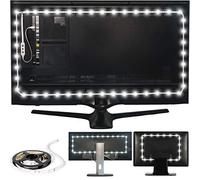 Luminoodle Bias Lighting, Backlight Kit for Monitors up to 23" - USB LED Light Strip - Computer Monitor Backlight - True White Adhesive Strip - White - Small (<23" TV)